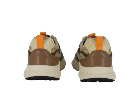 Sneaker in tessuto ed eco pelle con lacci elastici