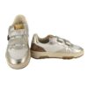 Sneaker in pelle con doppio velcro
