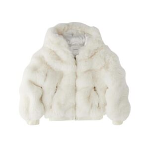 Cappotto con cappuccio pelo lungo con zip