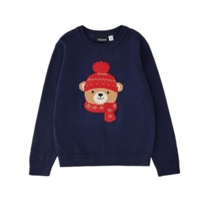 Maglione in cotone con orsetto