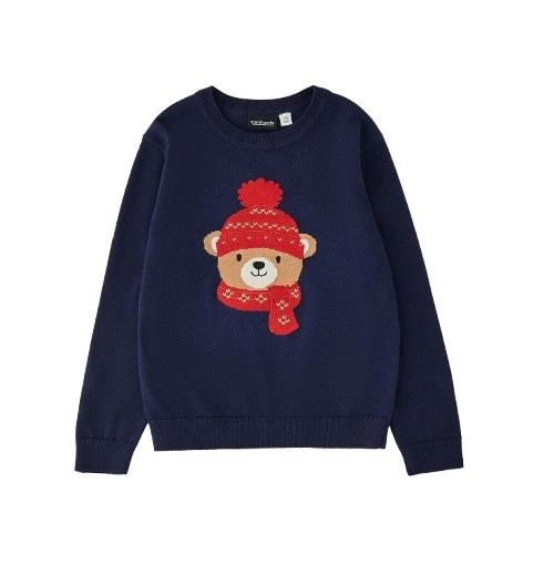 Maglione in cotone con orsetto