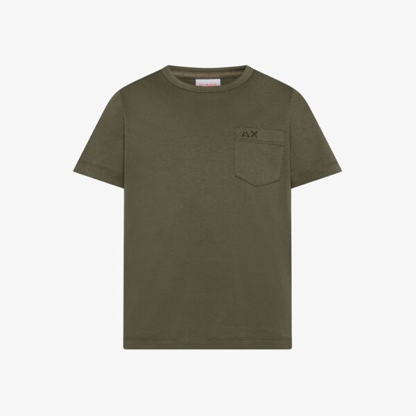 T-shirt mezza manica in cotone con taschino