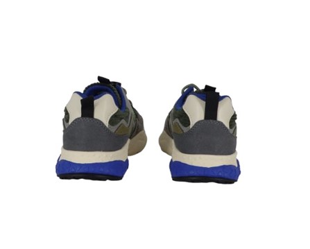 Sneaker in tessuto ed eco pelle con lacci elastici