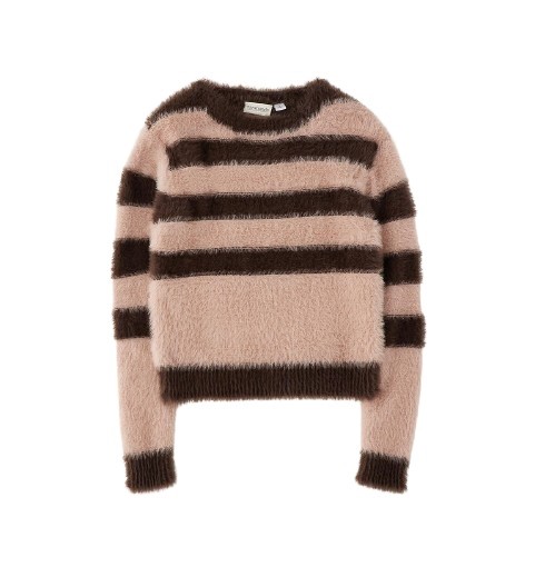 Maglione teddy a righe