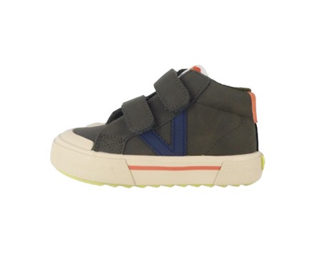 Sneaker alta in eco pelle con doppio velcro