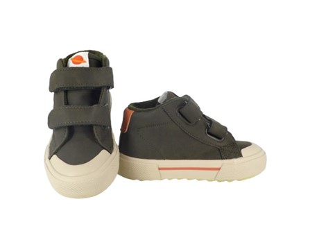 Sneaker alta in eco pelle con doppio velcro
