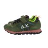 Sneaker bassa in camoscio e tessuto con velcro e lacci