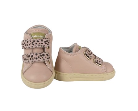 Sneaker primo passo in pelle con doppio velcro