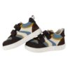 Sneaker primo passo in pelle e camoscio con velcro