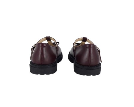 Ballerina in pelle con fiocchetto e fibbia