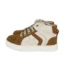 Sneaker alta in pelle e camoscio con lacci