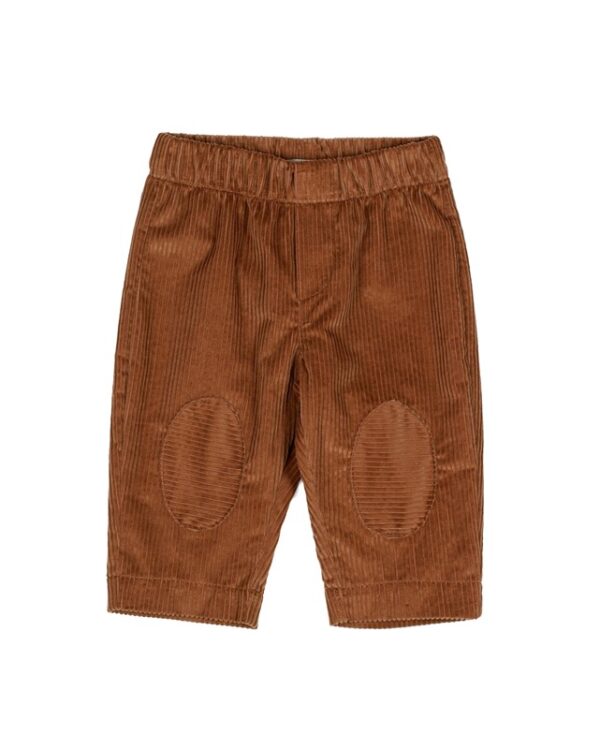 Pantalone con toppa in velluto