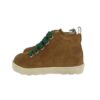 Sneaker primo passo in camoscio con lacci e zip