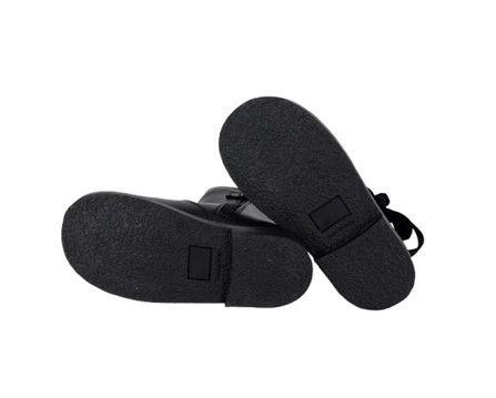 Stivaletto in pelle con fiocchetto in velluto e zip