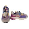 Sneaker in tessuto ed eco pelle con lacci elastici