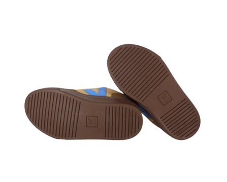 Sneaker in pelle e camoscio con triplo velcro