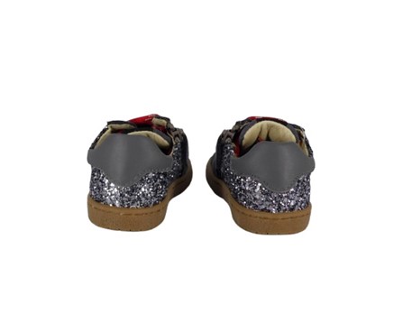 A7554DE490E572BDBDF41A1602F41901_ Sneaker primo passo in pelle e glitter con lacci e zip