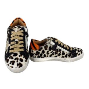 Sneaker in cavallino con lacci e zip