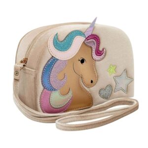 Borsa in velluto con unicorno