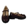Ballerina in pelle con fiocchetto e fibbia