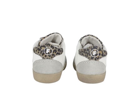Sneaker primo passo in pelle e camoscio con lacci