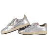 Sneaker in pelle con doppio velcro