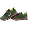 Sneaker bassa in camoscio e tessuto con velcro e lacci