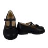 Ballerina in pelle con fiocchetto e fibbia
