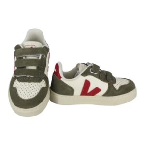Sneaker in pelle e camoscio con triplo velcro