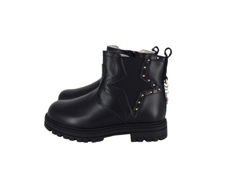 Stivale in pelle con zip e borchie