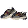 Sneaker in tessuto ed eco pelle con lacci elastici