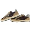 Sneaker in camoscio e glitter con lacci