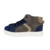 Sneaker alta in pelle e camoscio con lacci