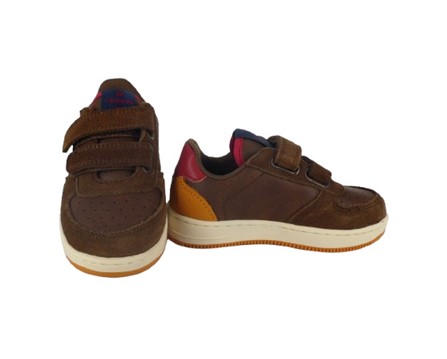 Sneaker in eco pelle e camoscio con doppio velcro
