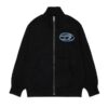 Felpa con zip e logo sul retro