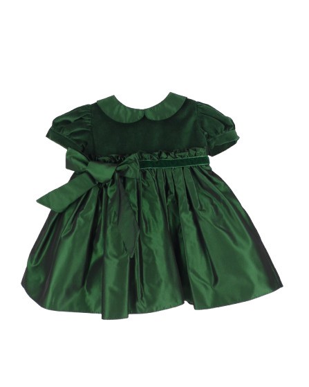 Vestito in velluto e taffeta' con fiocco