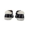 Sneaker in pelle e mmicro glitter con lacci e zip