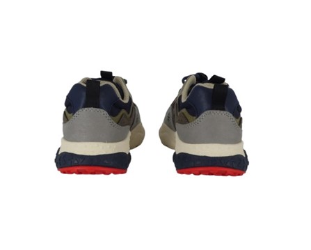 Sneaker in tessuto ed eco pelle con lacci elastici