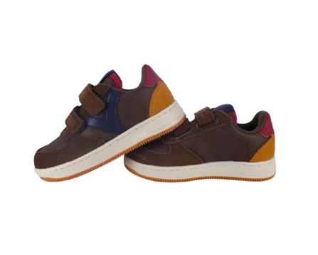 Sneaker in eco pelle e camoscio con doppio velcro