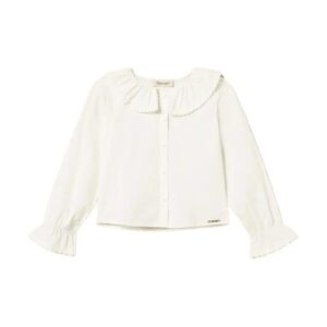 Camicia in cotone con collo ampio