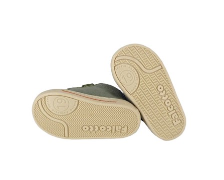 Sneaker primo passo in pelle e camoscio con doppio velcro