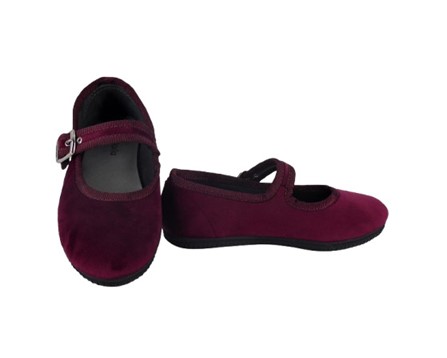 Ballerina in velluto con fibbia