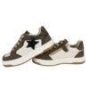 Sneaker in pelle e camoscio con lacci e zip