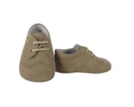 Scarpa culla in camoscio con lacci