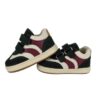 Sneaker primo passo in pelle e camoscio con doppio velcro