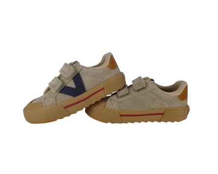 Sneaker in camoscio con doppio velcro
