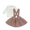 Completo t-shirt con salopette a quadri