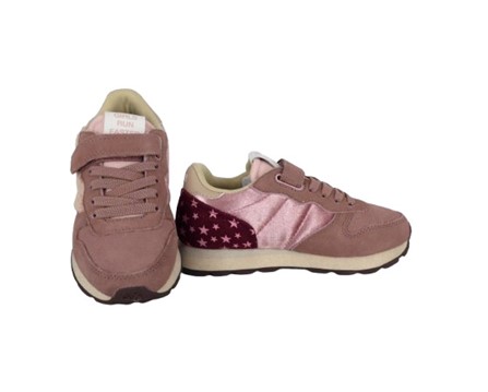 Sneaker bassa in camoscio e tessuto con velcro e lacci
