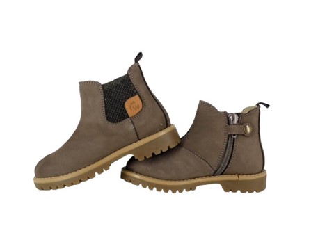 Stivaletto in camoscio con elastico laterale e zip
