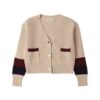 Cardigan scollo a v con taschine